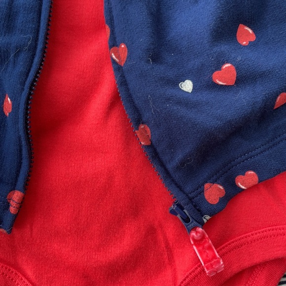 3 piece blue heart vest hoodie long sleeve pants - Picture 2 of 7